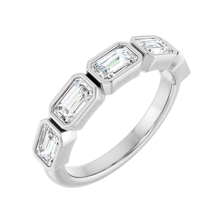 14K East West Emerald-Cut Bezel Diamond Anniversary Band-Embark Fine Jewelry
