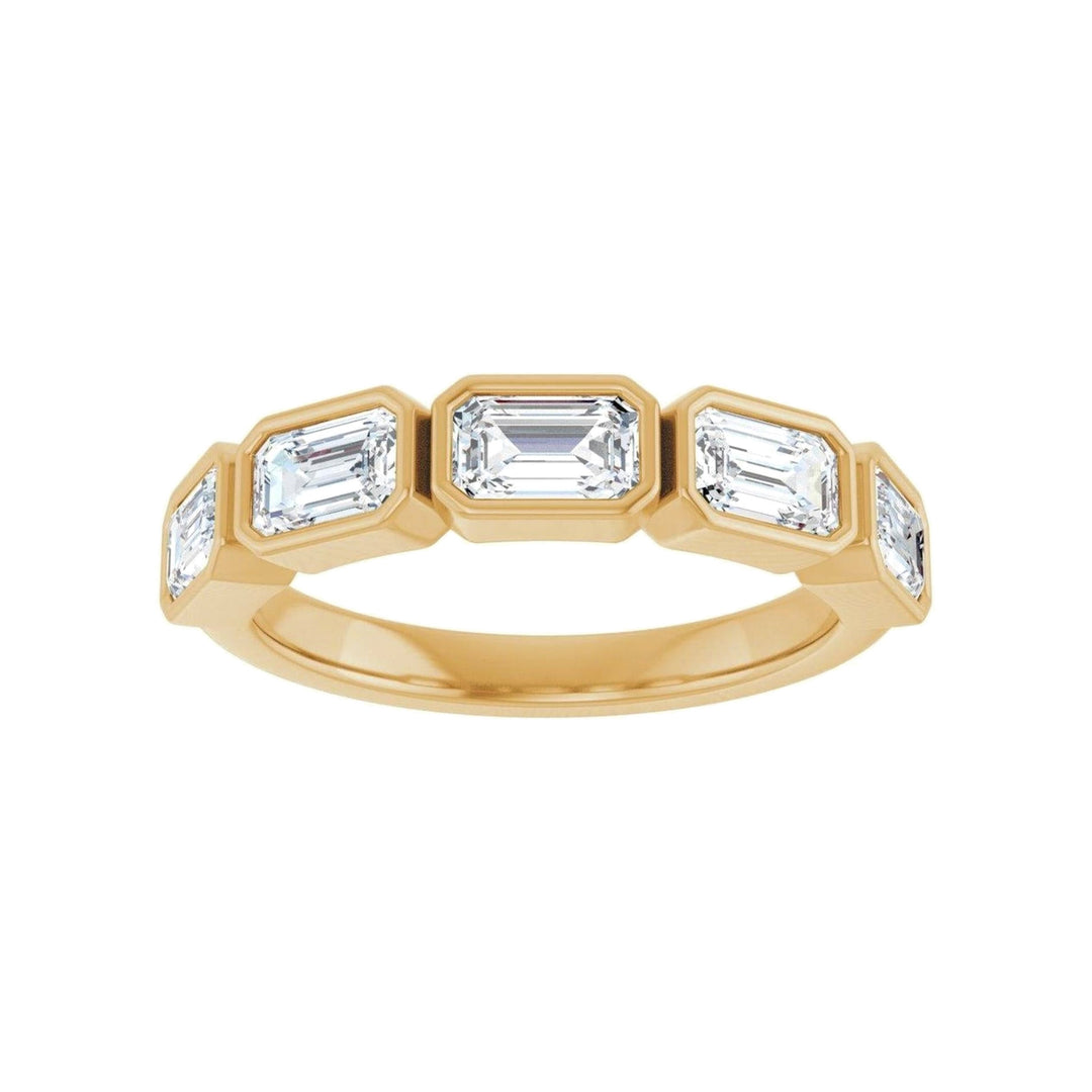 14K East West Emerald-Cut Bezel Diamond Anniversary Band-Embark Fine Jewelry