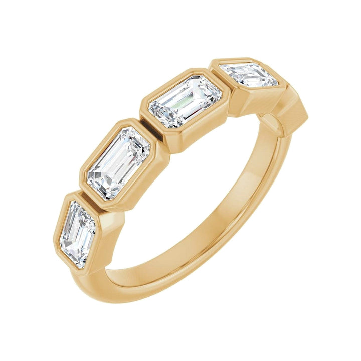 14K East West Emerald-Cut Bezel Diamond Anniversary Band-Embark Fine Jewelry