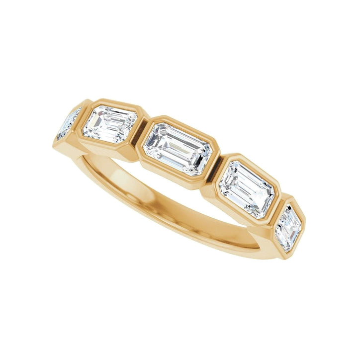 14K East West Emerald-Cut Bezel Diamond Anniversary Band-Embark Fine Jewelry