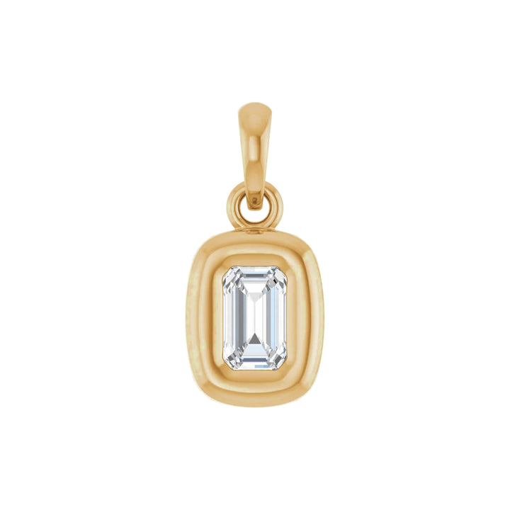 14K Emerald-Cut Diamond Mini Pendant-Embark Fine Jewelry