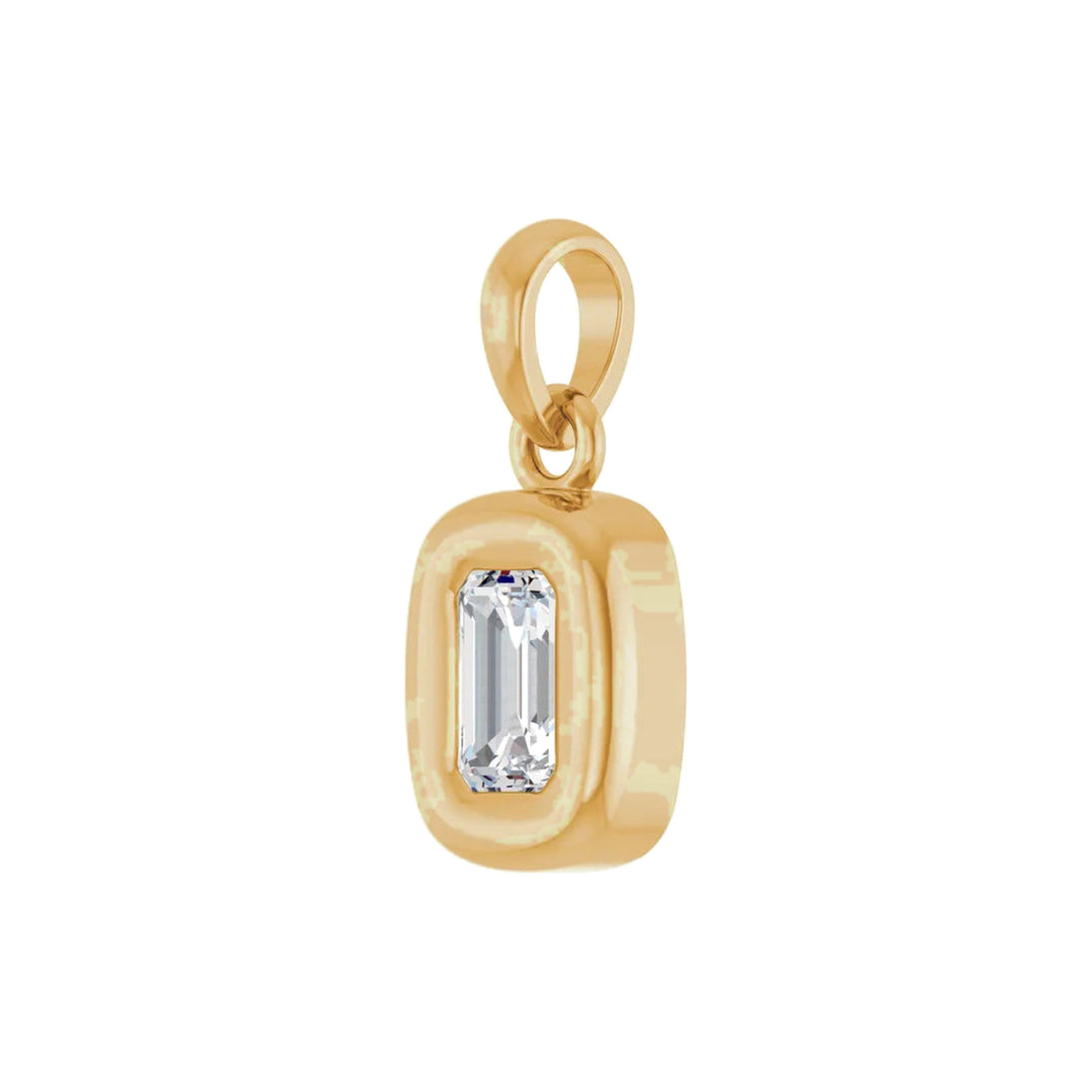14K Emerald-Cut Diamond Mini Pendant Alternate View-Embark Fine Jewelry