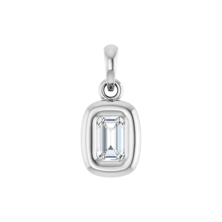 14K Emerald-Cut Diamond Mini Pendant Alternate View-Embark Fine Jewelry