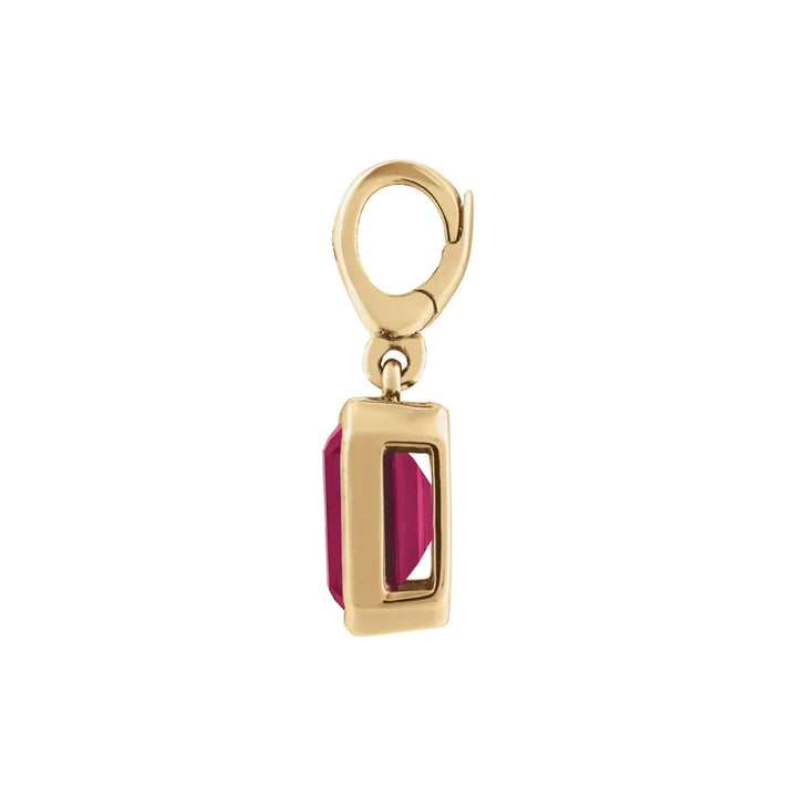 14K Emerald-Cut Gemstone Charm Alternate View-Embark Fine Jewelry
