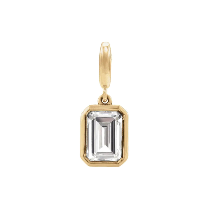 14K Emerald-Cut Gemstone Charm 14KY Lab Grown Diamond Alternate View-Embark Fine Jewelry