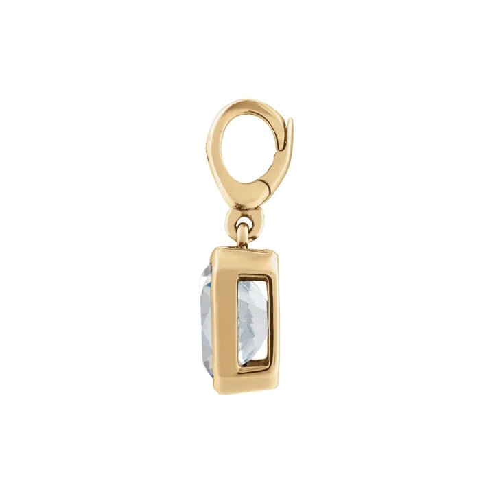 14K Emerald-Cut Gemstone Charm Alternate View-Embark Fine Jewelry