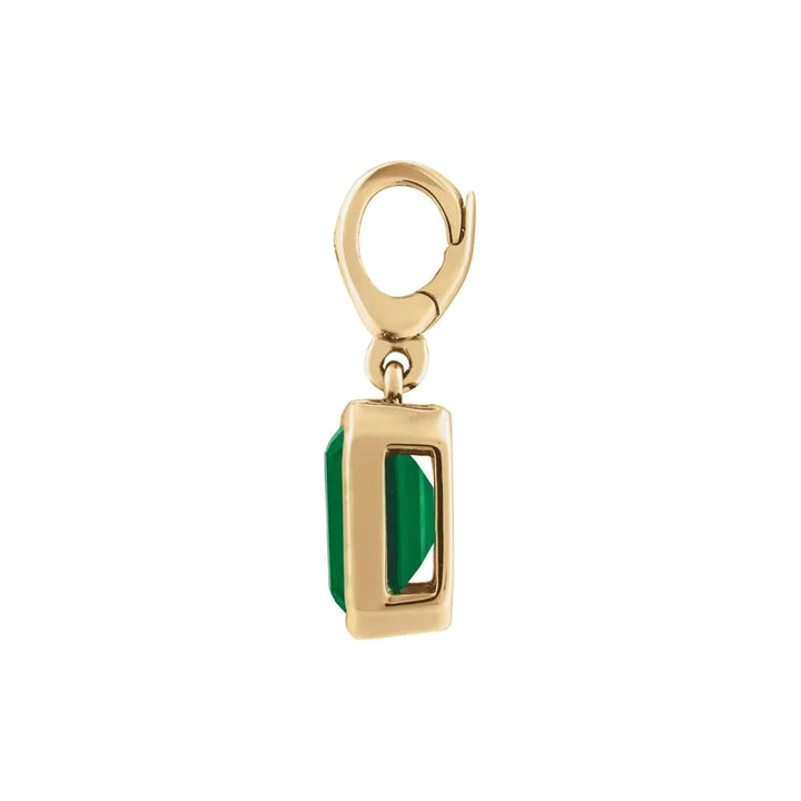 14K Emerald-Cut Gemstone Charm Alternate View-Embark Fine Jewelry