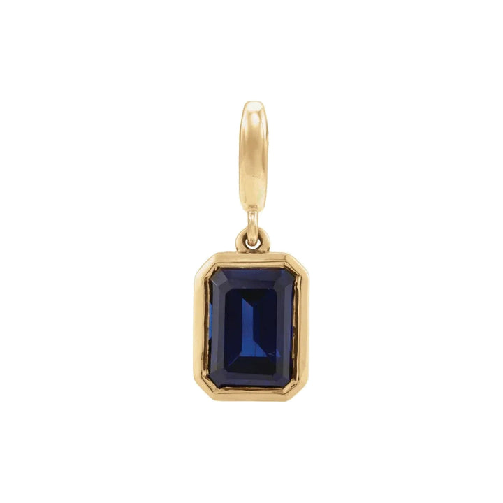 14K Emerald-Cut Gemstone Charm Alternate View-Embark Fine Jewelry