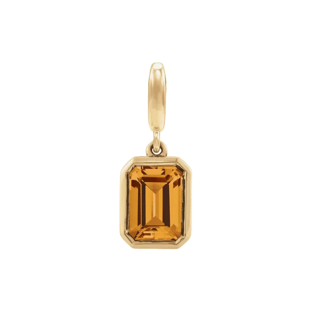 14K Emerald-Cut Gemstone Charm 14KY Natural Citrine Alternate View-Embark Fine Jewelry