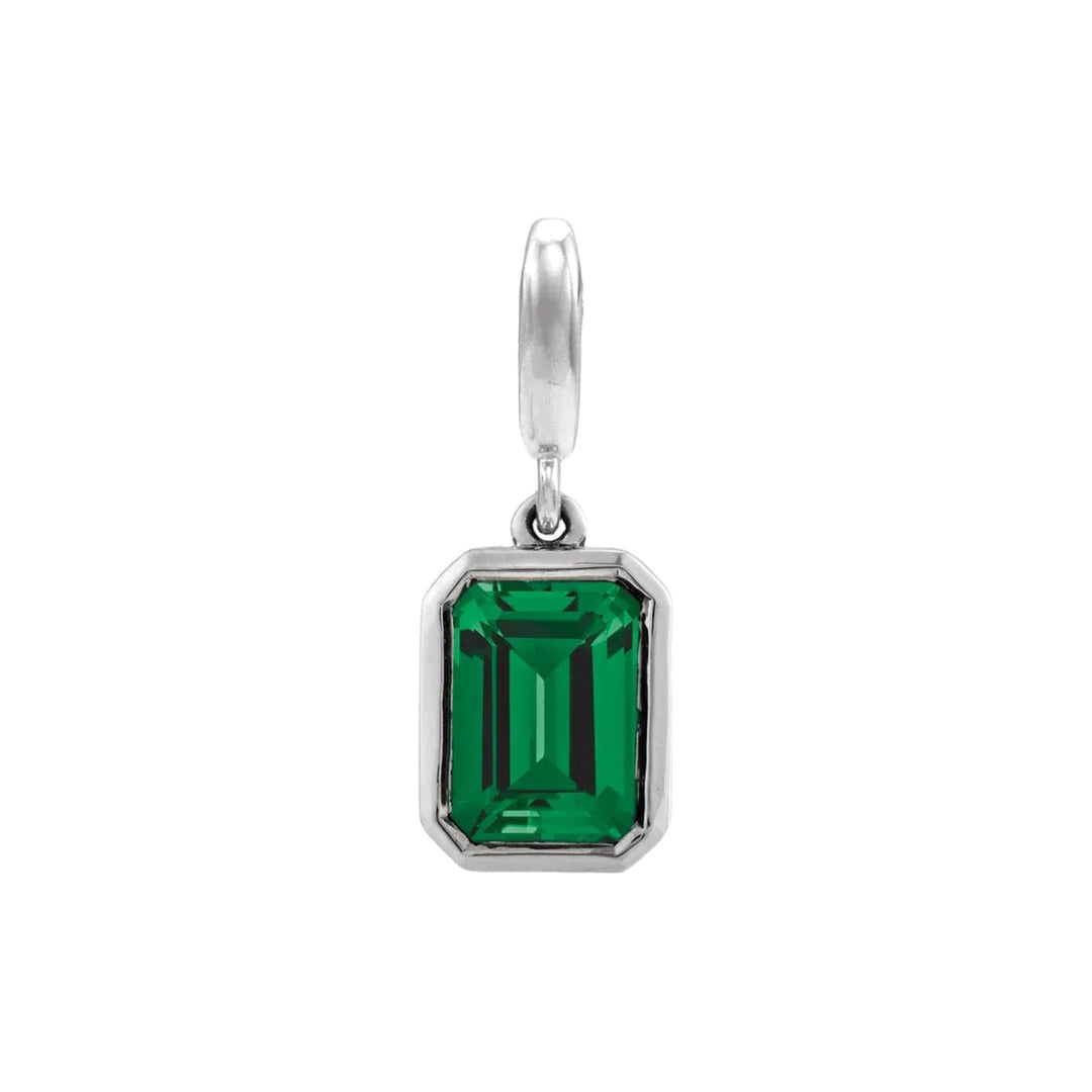 14K Emerald-Cut Gemstone Charm Alternate View-Embark Fine Jewelry