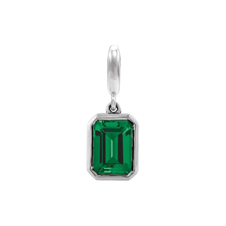 14K Emerald-Cut Gemstone Charm Alternate View-Embark Fine Jewelry
