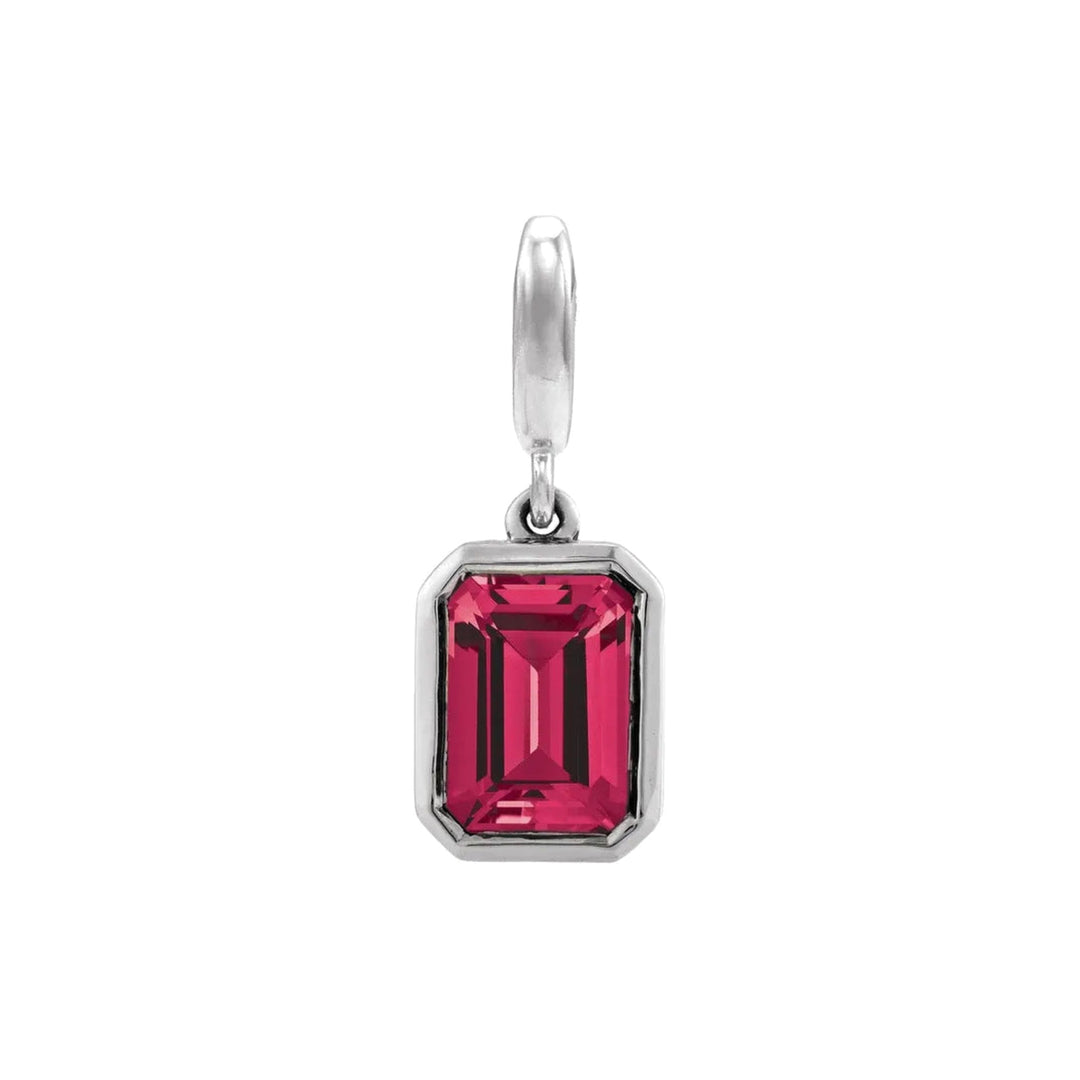 14K Emerald-Cut Gemstone Charm Alternate View-Embark Fine Jewelry