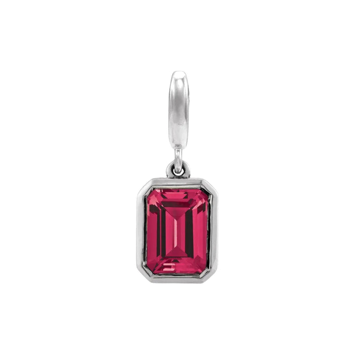 14K Emerald-Cut Gemstone Charm Alternate View-Embark Fine Jewelry