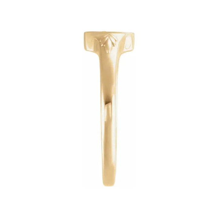 14K Engravable Wheat Pattern Signet Ring – 14K Yellow Gold – Alternate View