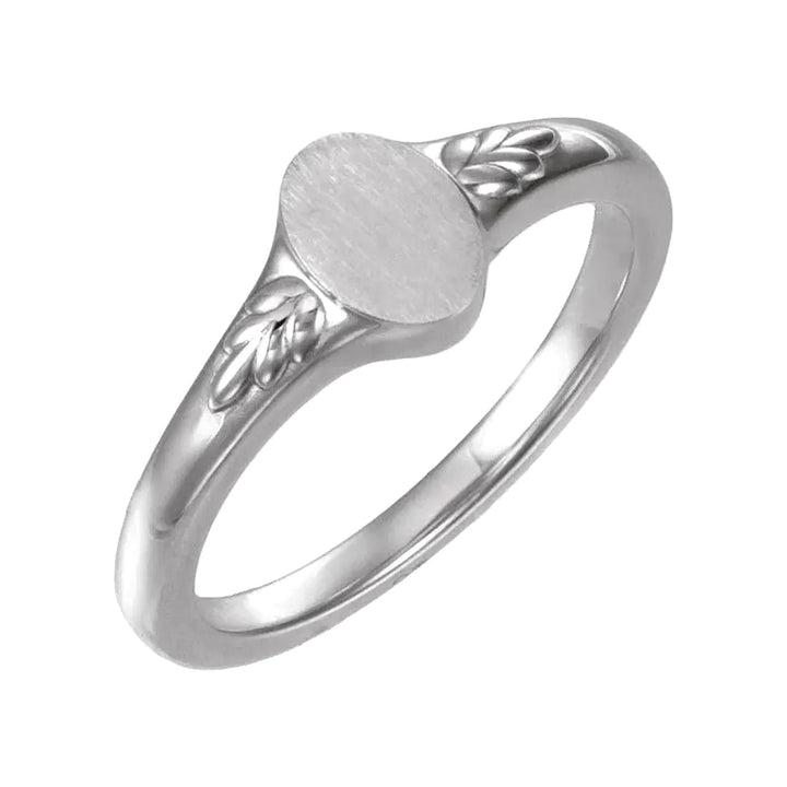 14K Engravable Wheat Pattern Signet Ring