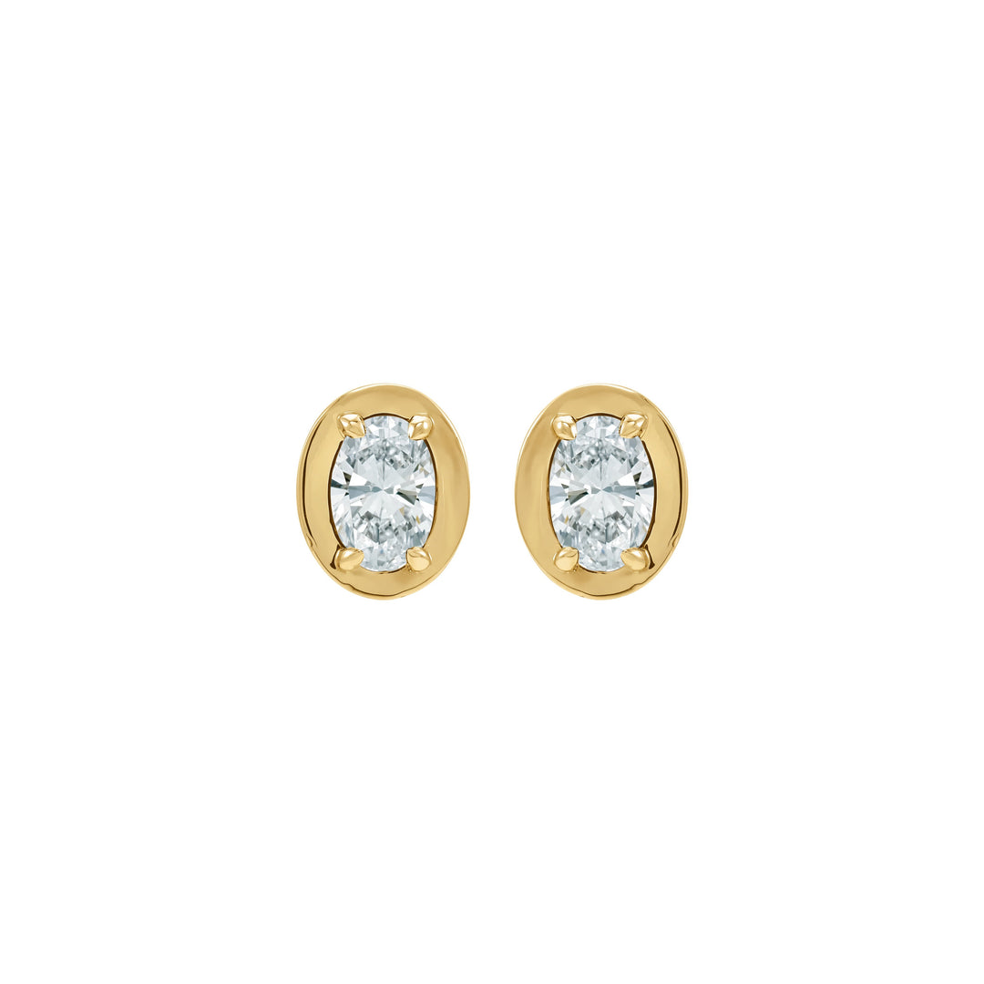 14K Diamond Bezel Stud Earrings