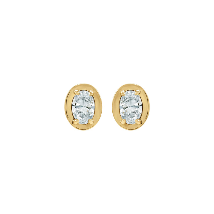 14K Diamond Bezel Stud Earrings