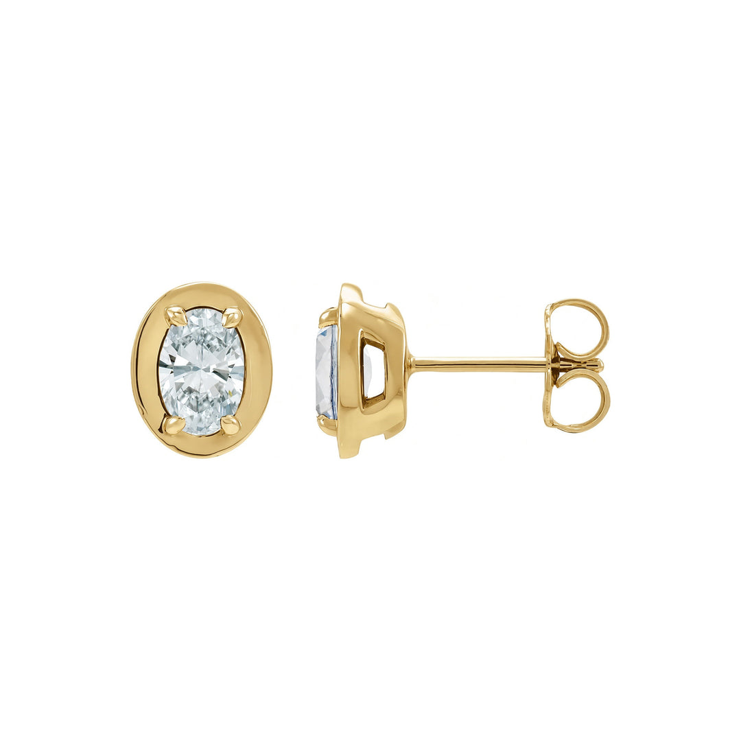 14K Diamond Bezel Stud Earrings