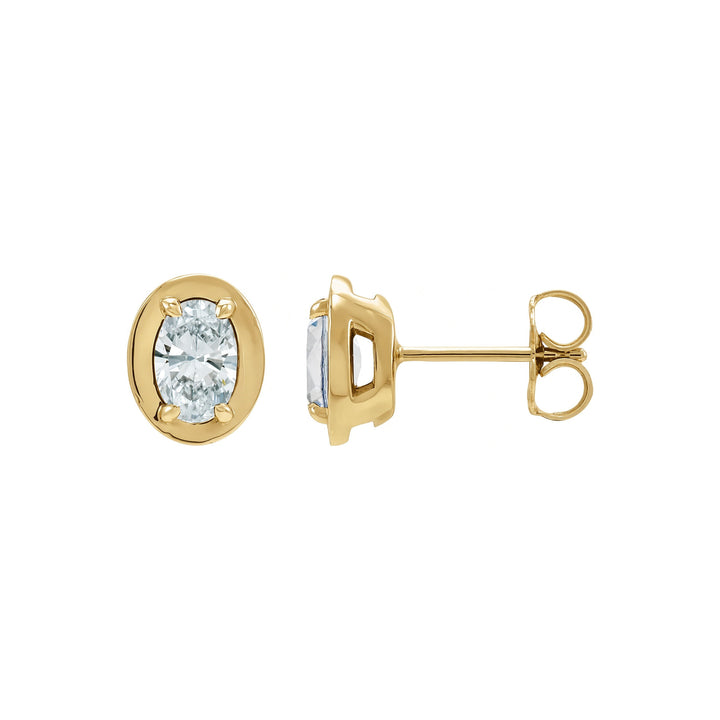 14K Diamond Bezel Stud Earrings