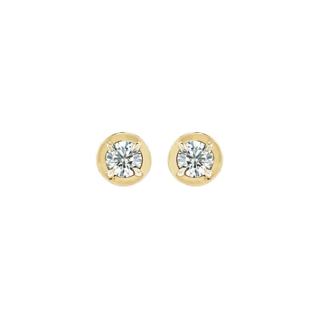 14K Diamond Bezel Stud Earrings