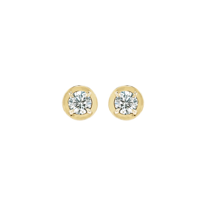 14K Diamond Bezel Stud Earrings