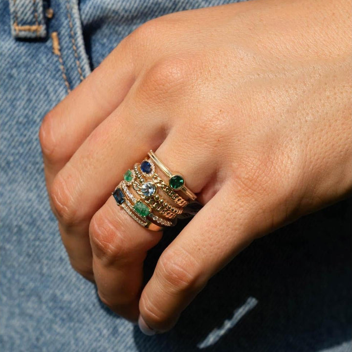 14K Gemstone Graduated Bead Ring – On Hand