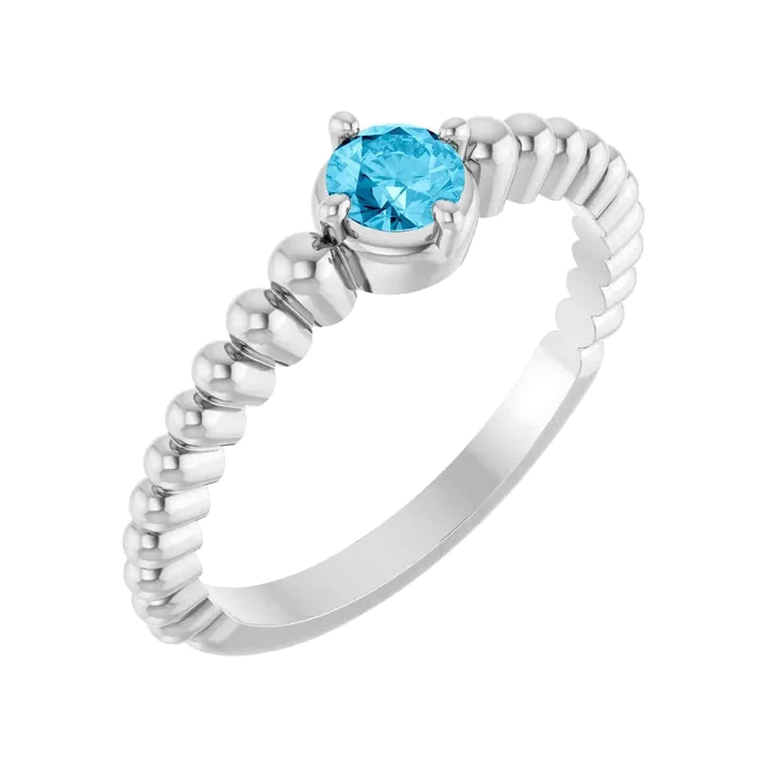 14K Gemstone Graduated Bead Ring