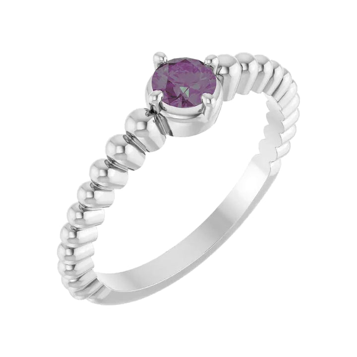 14K Gemstone Graduated Bead Ring