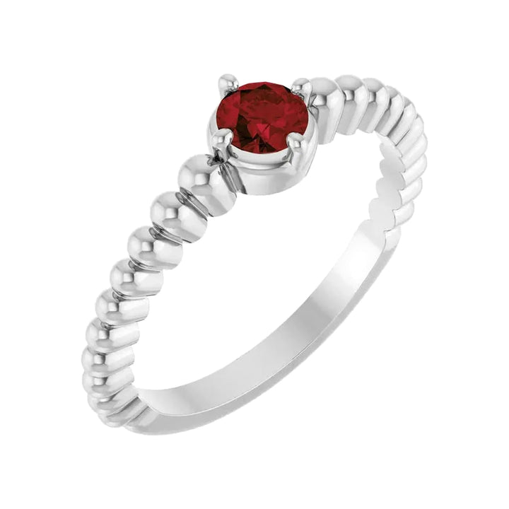 14K Gemstone Graduated Bead Ring