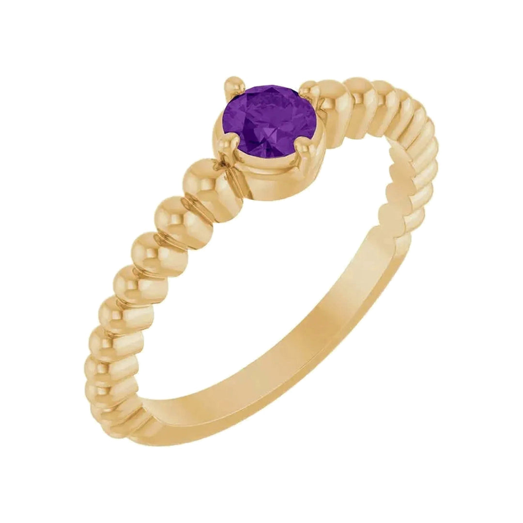 14K Gemstone Graduated Bead Ring – 14K Yellow Gold – Alternate View