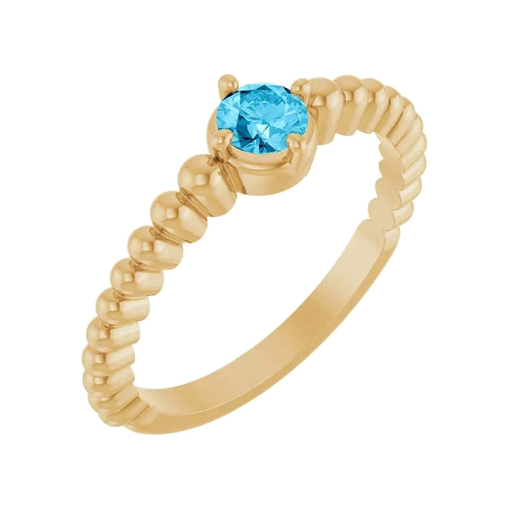 14K Gemstone Graduated Bead Ring – 14K Yellow Gold – Alternate View