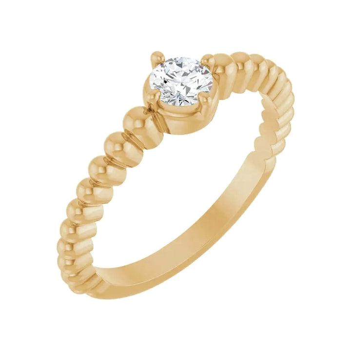 14K Gemstone Graduated Bead Ring – 14K Yellow Gold – Alternate View