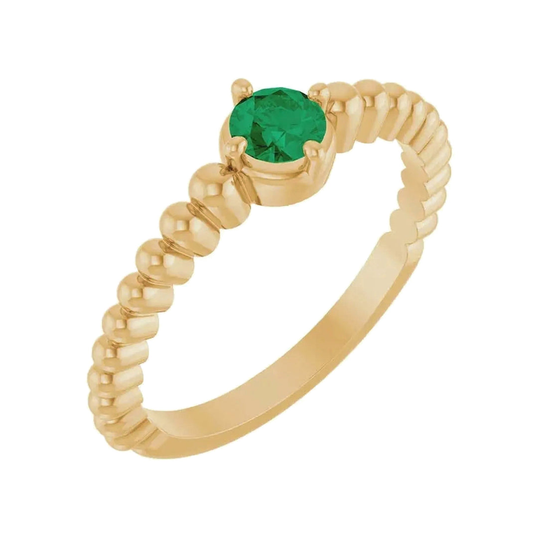 14K Gemstone Graduated Bead Ring – 14K Yellow Gold – Alternate View