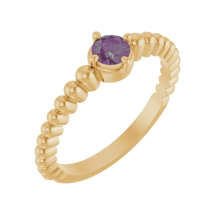 14K Gemstone Graduated Bead Ring – 14K Yellow Gold – Alternate View