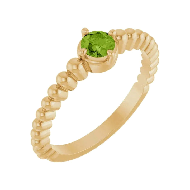 14K Gemstone Graduated Bead Ring – 14K Yellow Gold – Alternate View