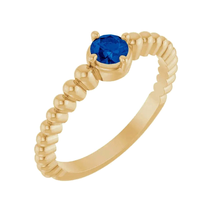 14K Gemstone Graduated Bead Ring – 14K Yellow Gold – Alternate View