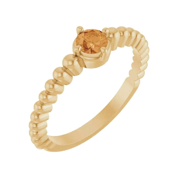 14K Gemstone Graduated Bead Ring – 14K Yellow Gold – Alternate View