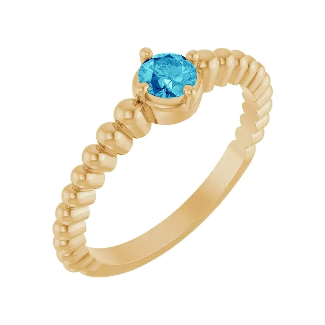 14K Gemstone Graduated Bead Ring – 14K Yellow Gold – Alternate View
