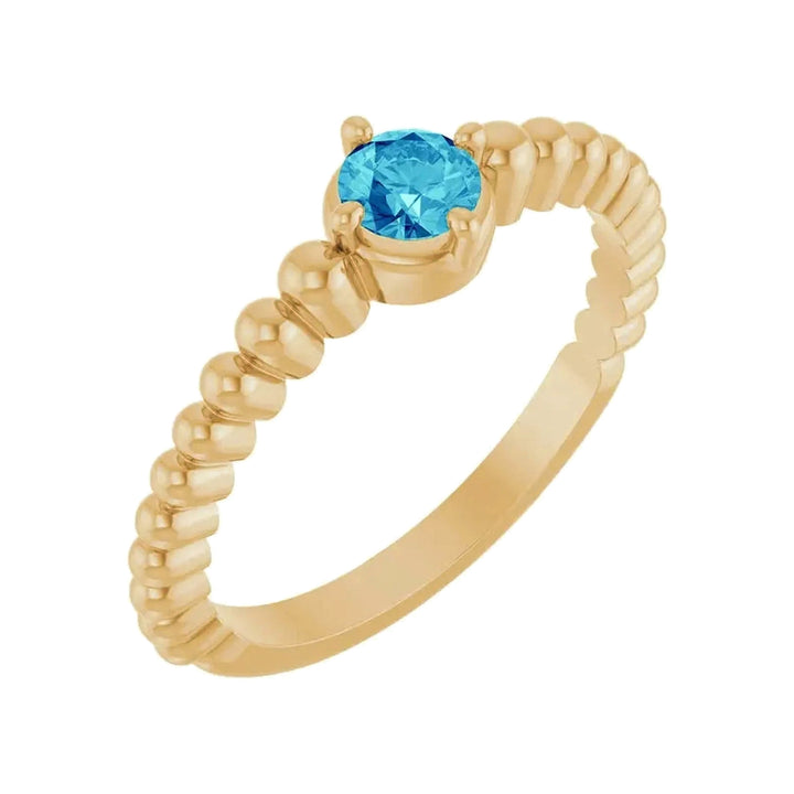 14K Gemstone Graduated Bead Ring – 14K Yellow Gold – Alternate View