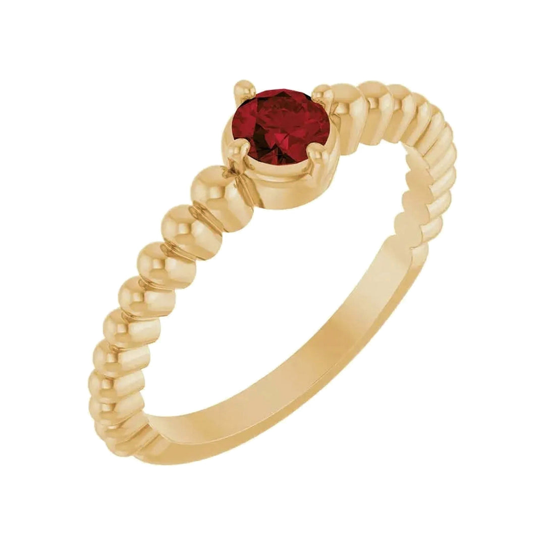 14K Gemstone Graduated Bead Ring – 14K Yellow Gold – Alternate View