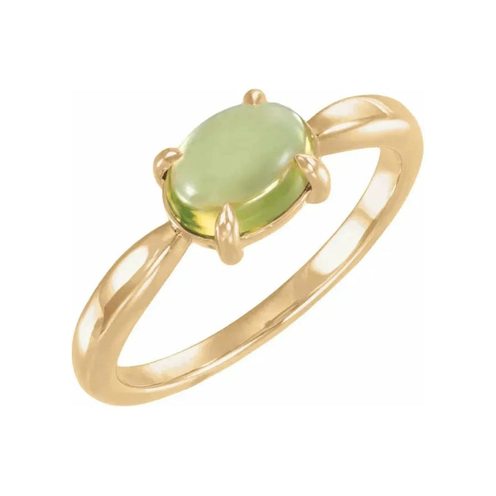 14K Gemstone Oval Cabochon Ring – 14K Yellow Gold – Alternate View
