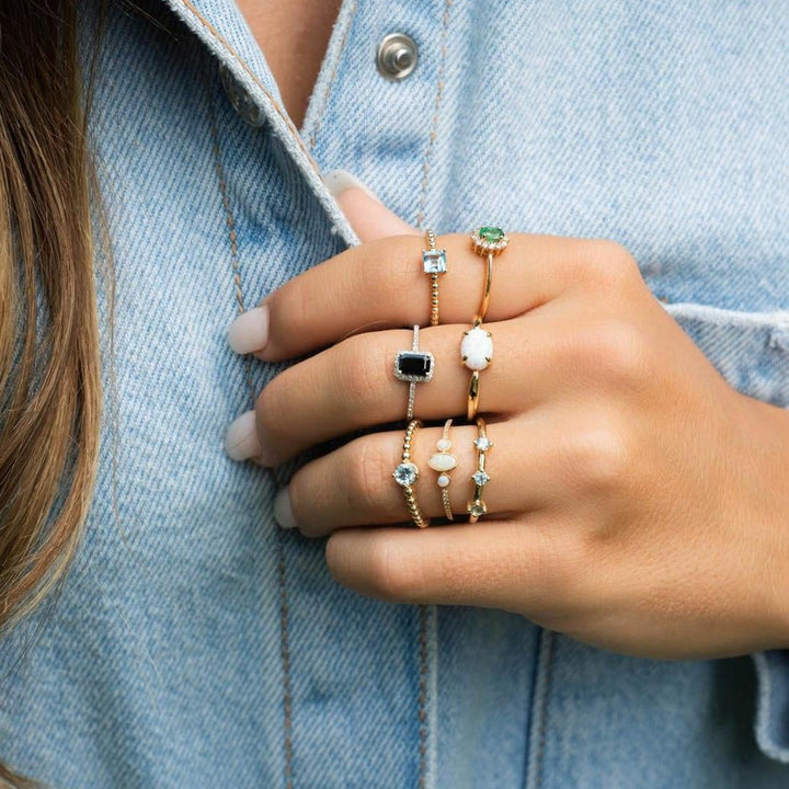 14K Gemstone Oval Cabochon Ring – On Hand