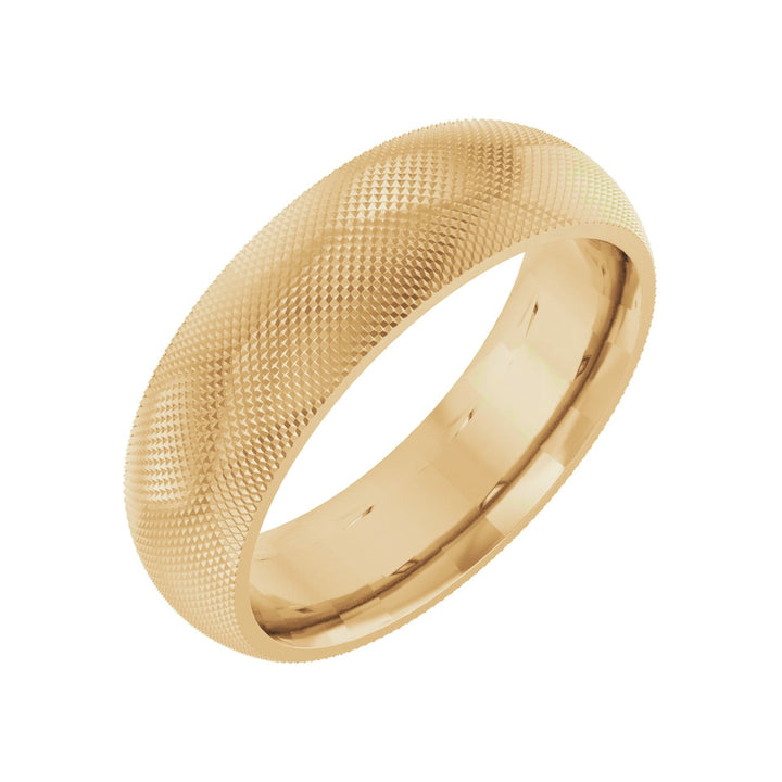 14K Half Round Knurl Design Band-Embark Fine Jewelry