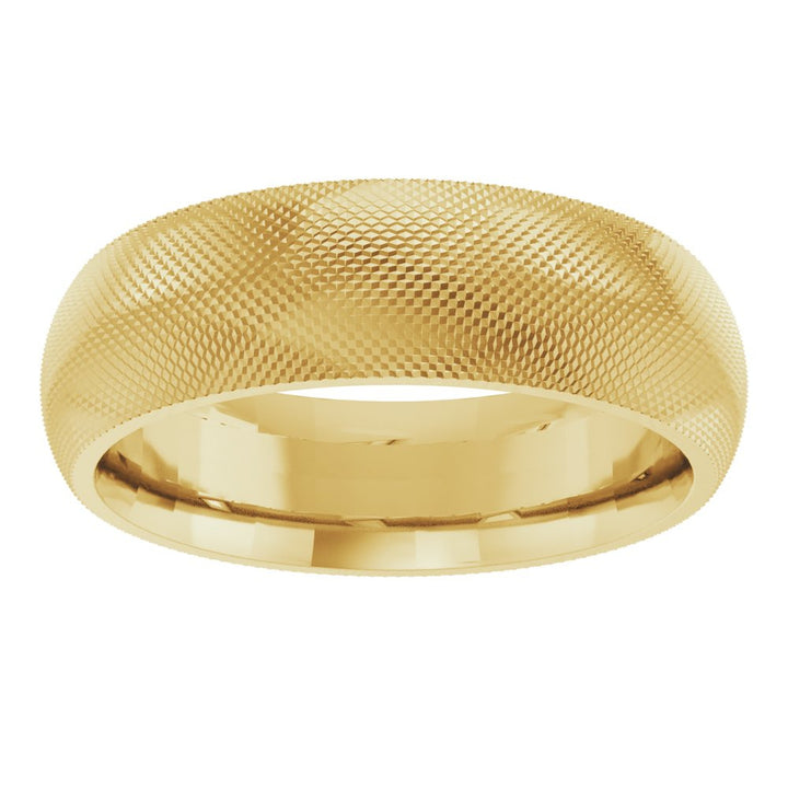 14K Half Round Knurl Design Band-Embark Fine Jewelry