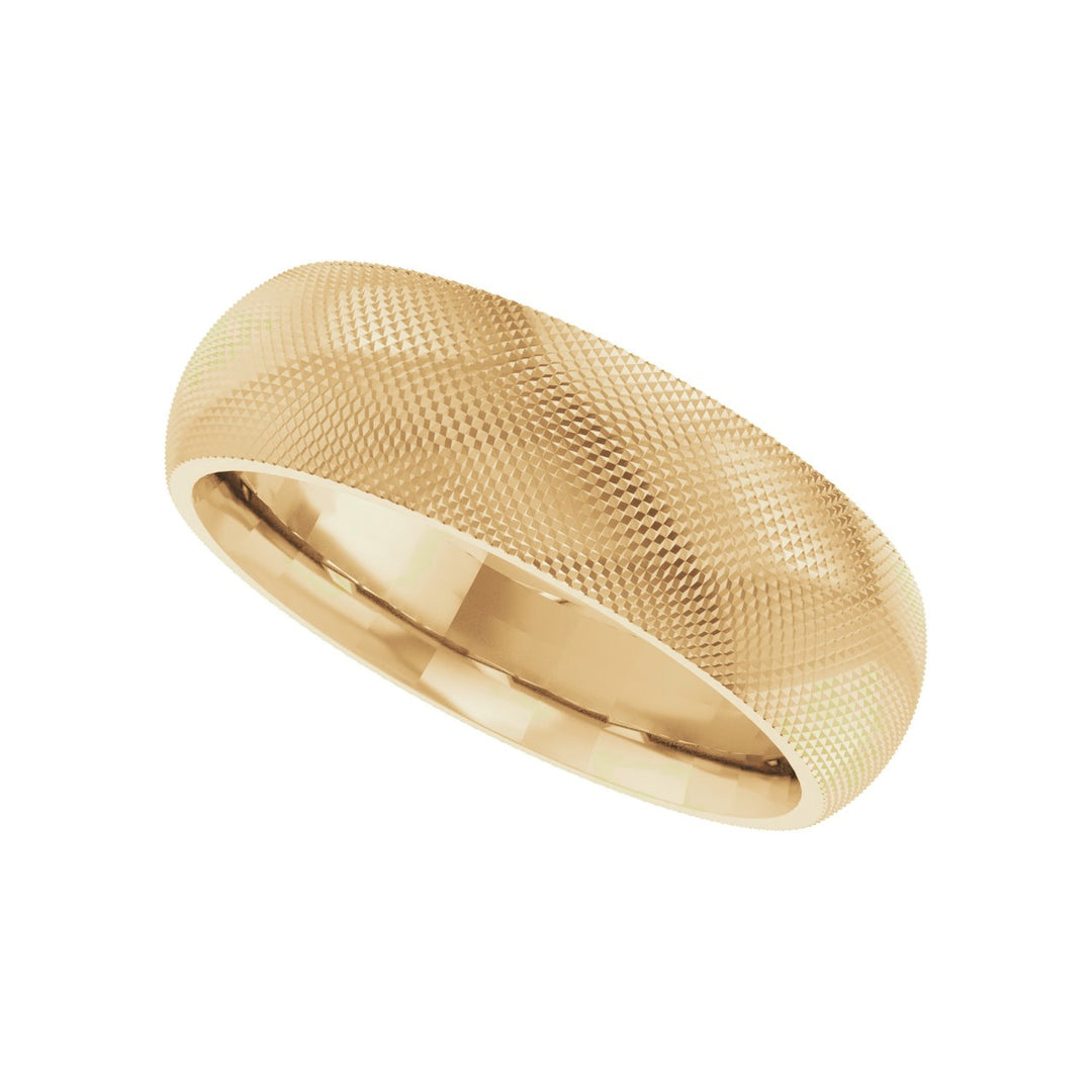 14K Half Round Knurl Design Band-Embark Fine Jewelry