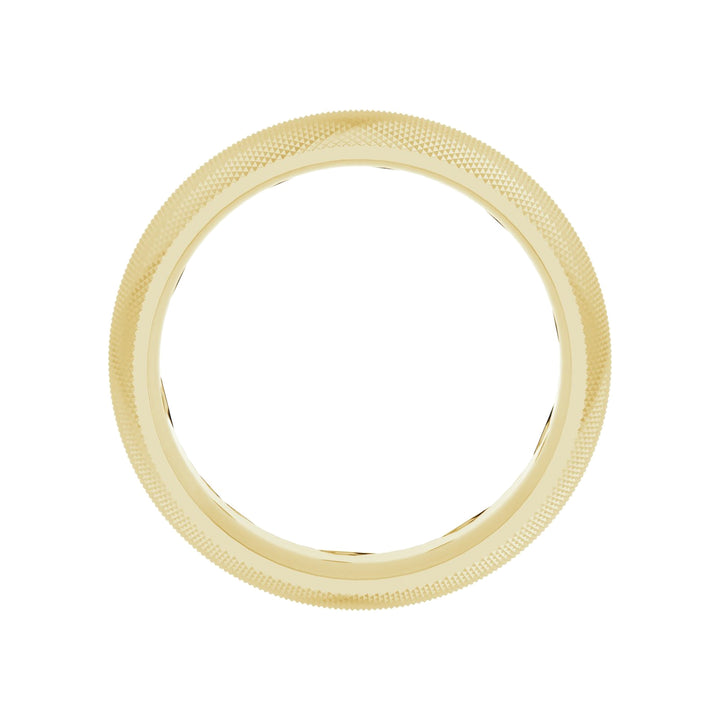 14K Half Round Knurl Design Band-Embark Fine Jewelry