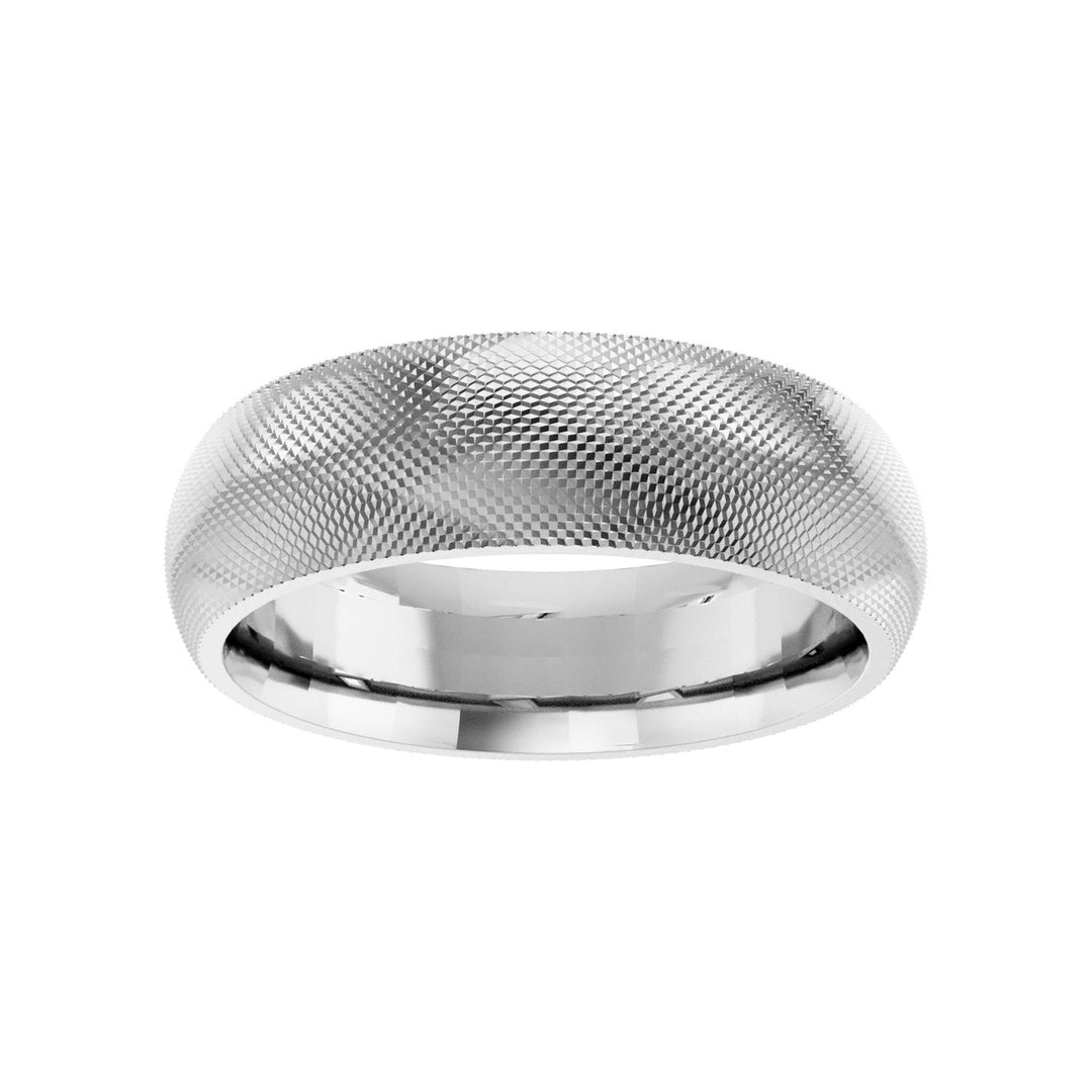 14K Half Round Knurl Design Band-Embark Fine Jewelry