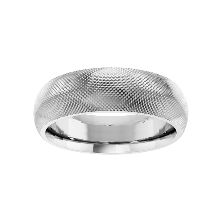 14K Half Round Knurl Design Band-Embark Fine Jewelry