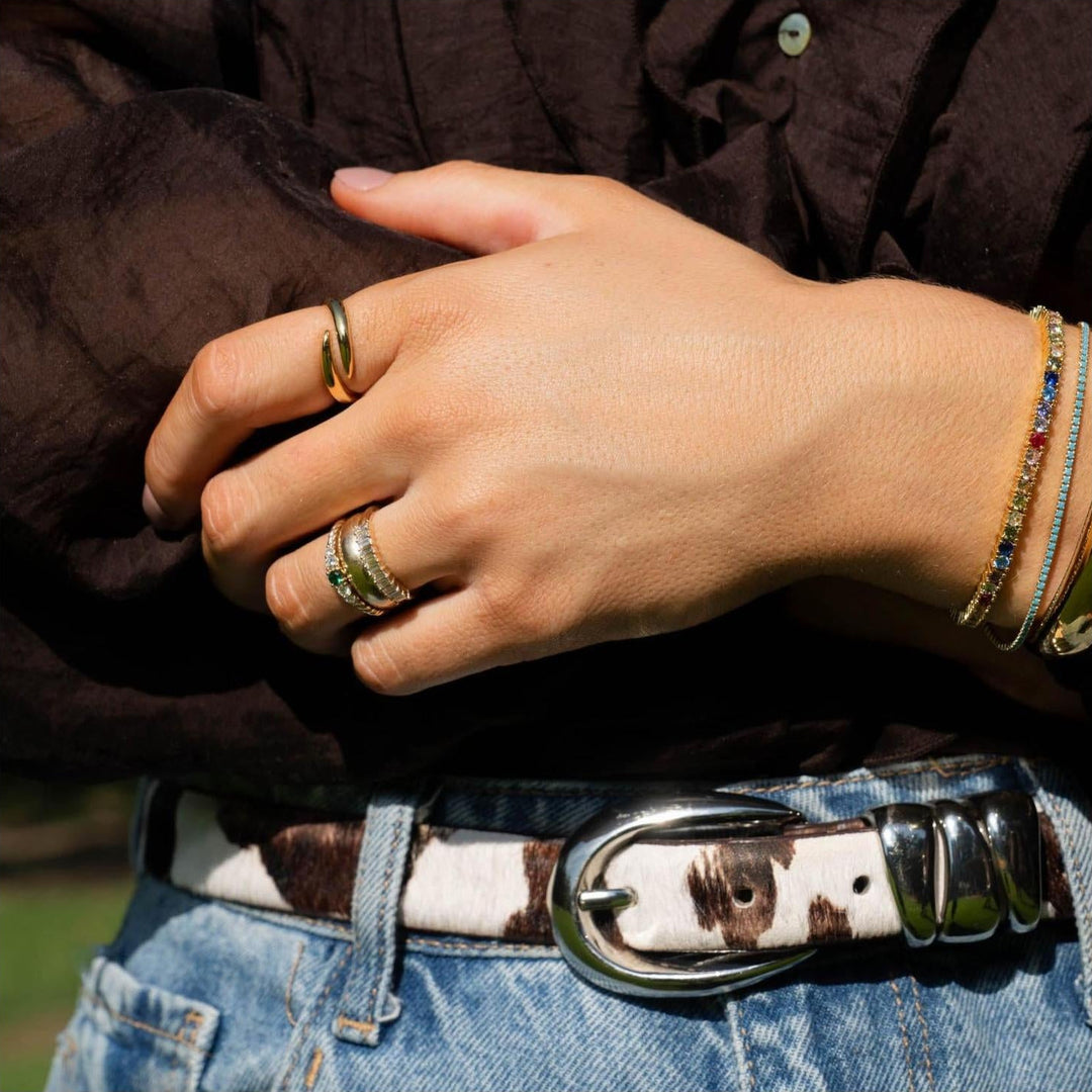 14K Gemstone &amp; Lab-Grown Diamond Stackable Ring – On Hand