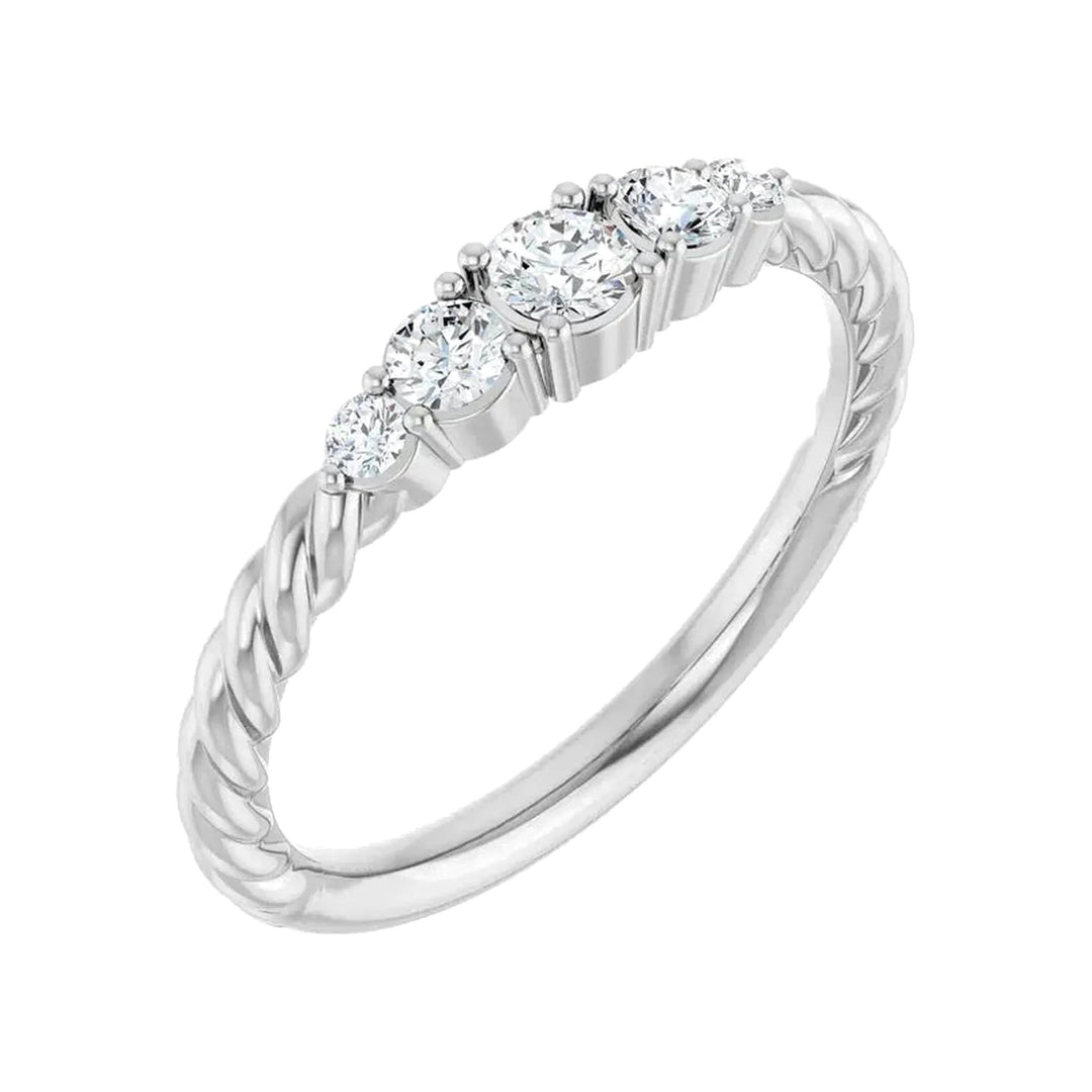 14K Gemstone &amp; Lab-Grown Diamond Stackable Ring